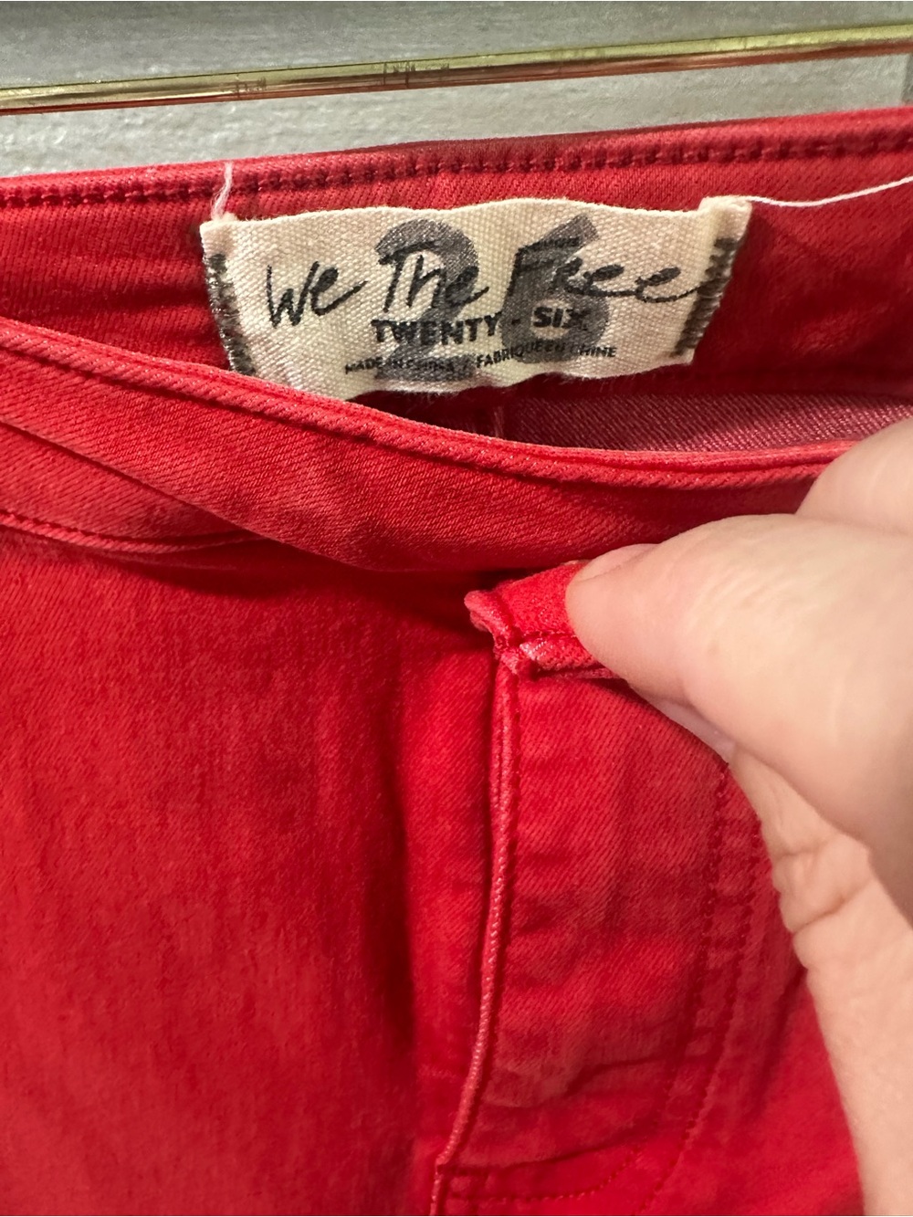 Free People Red Float on Flare bellbottom jeans - Picture 2 of 6